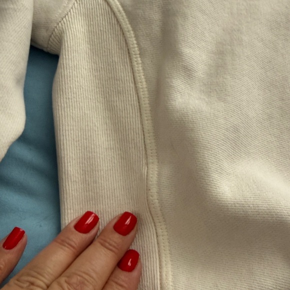 Champion Women's Light Cream Crewneck Sweatshirt with Logo - Picture 6 of 11